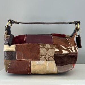 Coach Patchwork Mini Bag - Brown and Cream